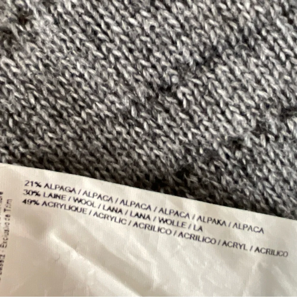 Joseph Ribkoff Alpaca Blend Coatigan Sweater Coat Grey Ribbed Collar Size 12 - Picture 7 of 8